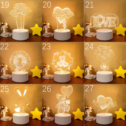 3D LED Lamp Creative 3D LED Night Lights Novelty Illusion Night Lamp 3D Illusion Table Lamp for Home Decorative Light