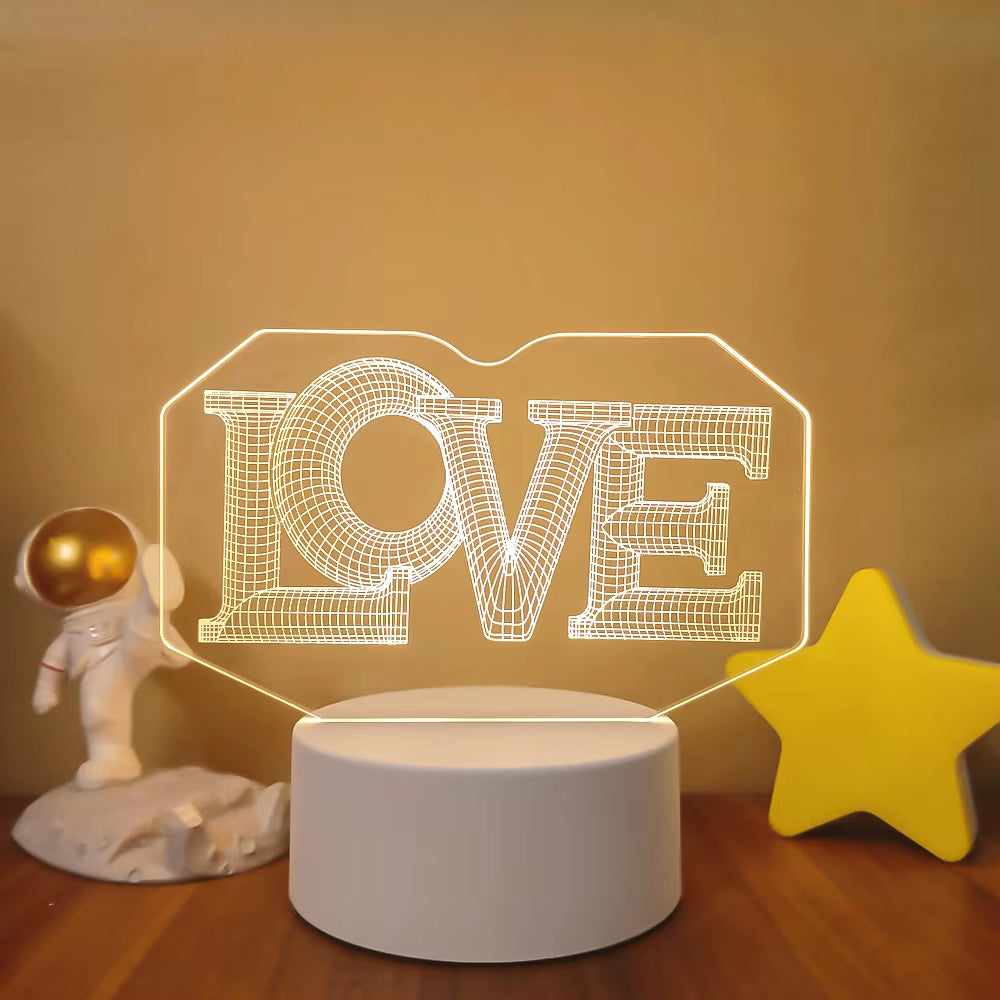 3D LED Lamp Creative 3D LED Night Lights Novelty Illusion Night Lamp 3D Illusion Table Lamp for Home Decorative Light