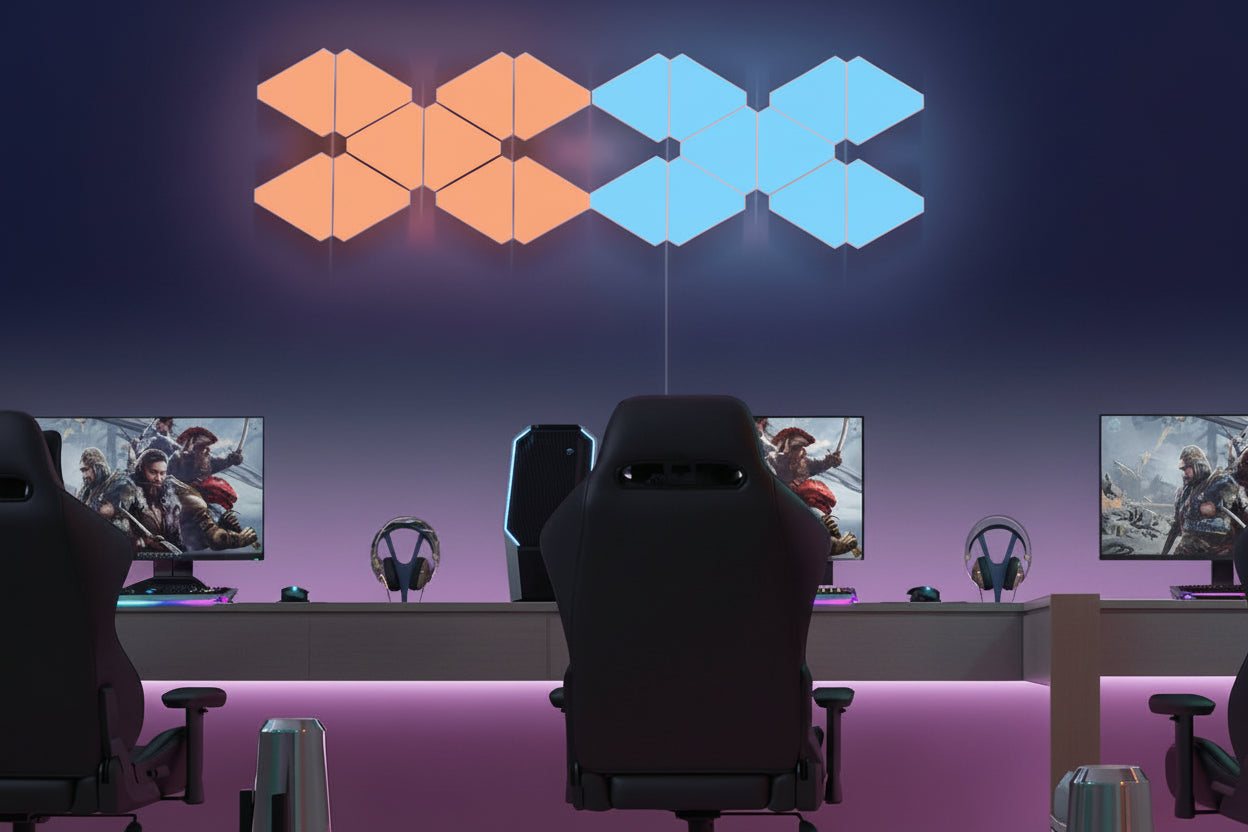 RGB WIFI APP Bluetooth LED Triangle Indoor Atmosphere Wall Lamps for Computer Game Bedroom Decoration DIY Quantum Night Light