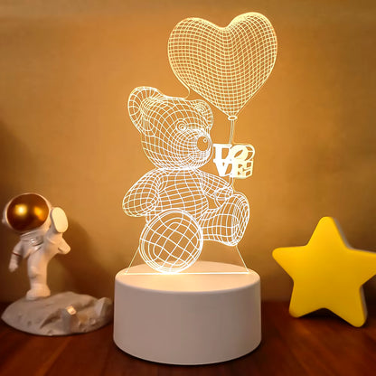 3D LED Lamp Creative 3D LED Night Lights Novelty Illusion Night Lamp 3D Illusion Table Lamp for Home Decorative Light
