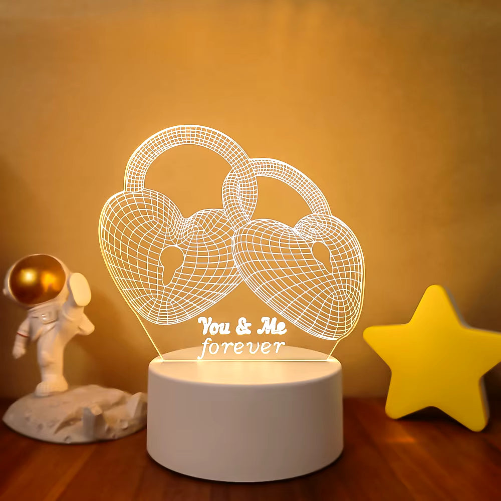 3D LED Lamp Creative 3D LED Night Lights Novelty Illusion Night Lamp 3D Illusion Table Lamp for Home Decorative Light