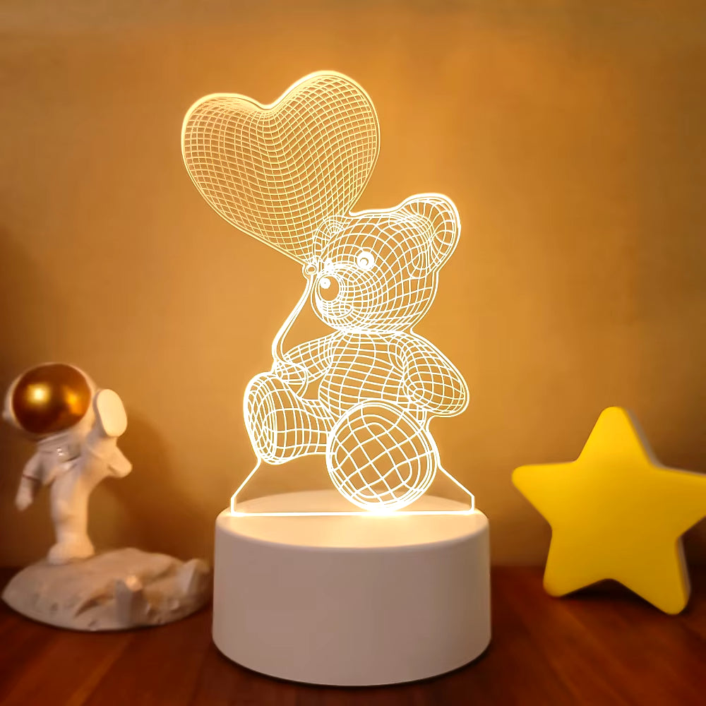 3D LED Lamp Creative 3D LED Night Lights Novelty Illusion Night Lamp 3D Illusion Table Lamp for Home Decorative Light